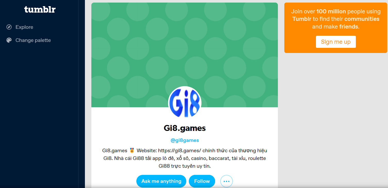 Gi8.games có mặt trên Tumblr